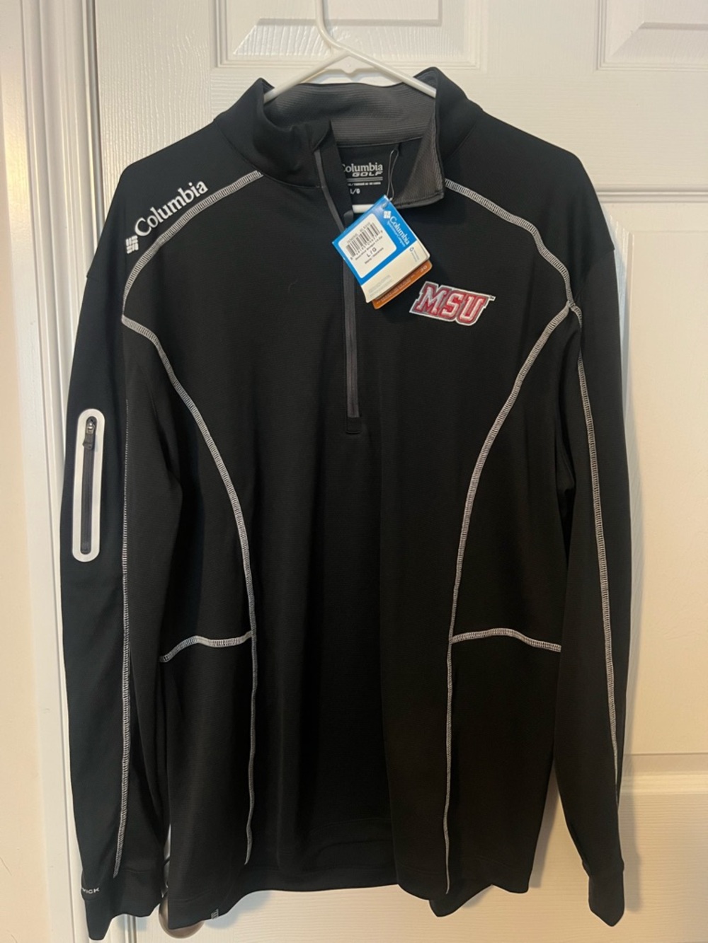 Columbia Black MSU Lightweight 1/4-Zip Shirt Jacket